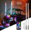 2 шт. 1,8 фута светодиодный кнут-фонарь Универсальная RGB светодиодная лампа для флагштока Цветная антенна Декоративный световой элемент для вождения для автомобиля Внедорожника Квадроцикла Утилитарного квадроцикла RZR 12 В