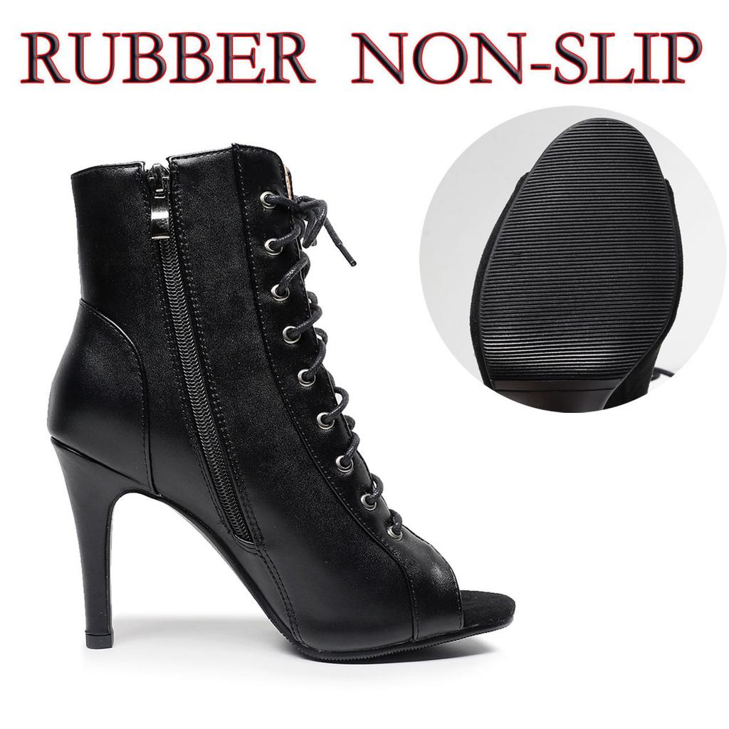 2024 Newest High Top Latin Dance Shoes For Outdoor Women Street Salsa Tango Boots Open Toes Ballroom Women'S Heels