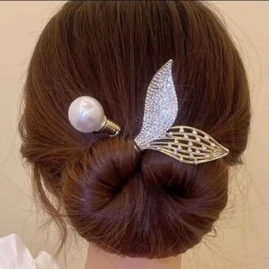 Hair Bun Maker Flower Fishtail Rhinestone Feather Hair Curler Deft Bun Twister Long Hair Fast Snap Roll Tool Women Hair Styling Accessories