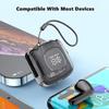 VAORLO Светодиодный цифровой дисплей, мини-наушники Bluetooth, Hi-Fi стерео музыка с HD-микрофоном, наушники с шумоподавлением для всех смартфонов