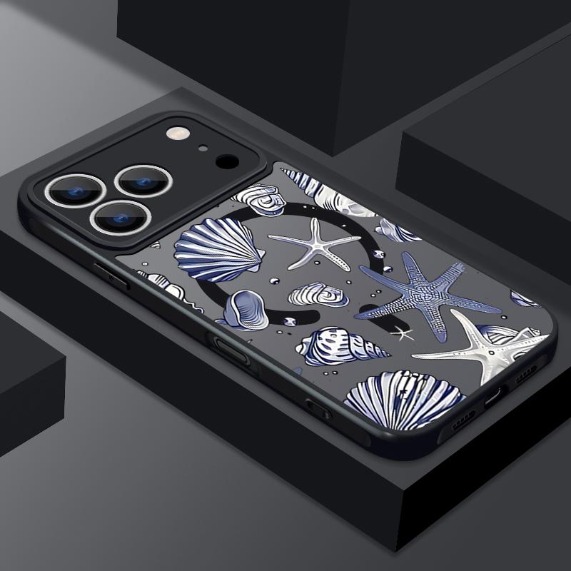 Чехол с рисунком Морская черепаха, Ракушка, Кит для iPhone 17 Pro Max Funda iPhone 16 15 14 13 Pro Max Прочный Бампер Магнитный Для Magsafe Ударопрочный Чехол