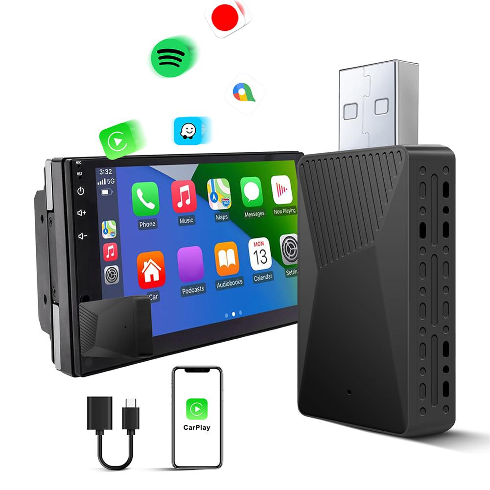 Проводной в Беспроводной Carplay и Android Auto AI Box USB Plug and Play 2 в 1 Донгл OTA Обновление для Автомобилей с Проводным CarPlay Android Auto