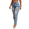 Women's Fashionable Casual Micro Flared With Frayed Edges And Double Button Jeans