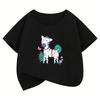 Summer Spring Colorful Cartoon Horse T Shirts Horse Funny Manga Kids Childrens Tshirt Boys Girls Casual Top Tee