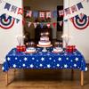 Women Disposable Plastic Tablecloth for Independence Day Patriotic Party Supplies Blue
