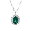 Daxin Jewelry S925 Silver Emerald O-shaped Chain Dawn Shape 2021 New Arrival for Cross-Border Elegant Graceful Necklace