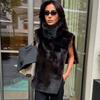 Turtleneck Furry Fur Sleeveless Waistcoats Fashion Women Warm Thicken Vest 2025 Lady Luxuries New Spring Street Party Outerwears