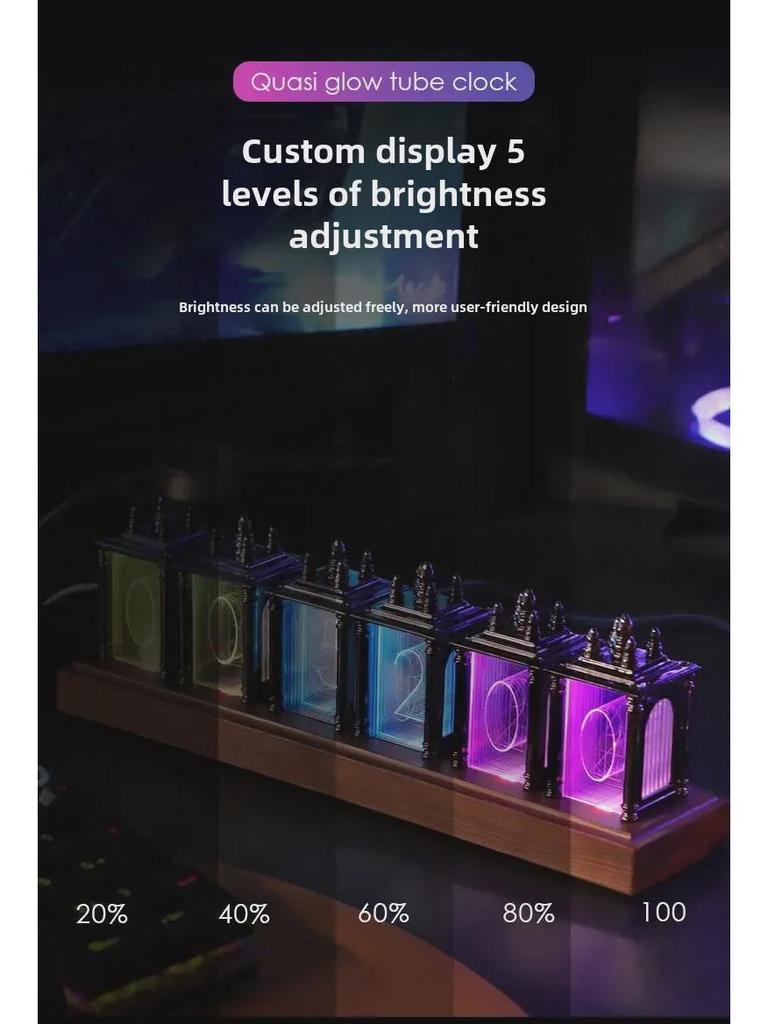 Часы Nixie с имитацией RGB-ламп - ценное украшение для рабочего стола для игровых комнат