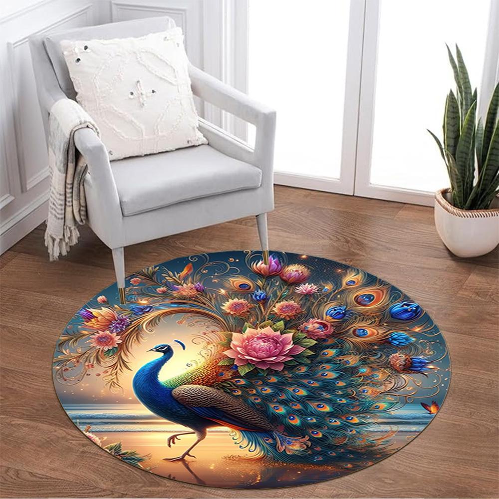 1pc home carpet galaxy peacock design for office decor bedroom gift living room non-slip carpet