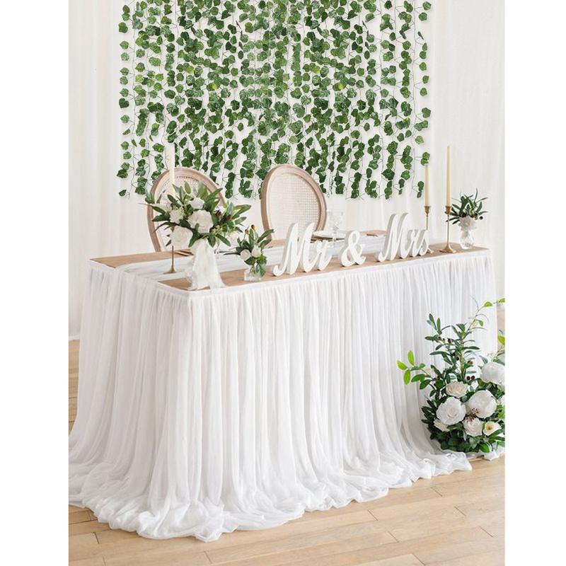 12 шт. 2,1 м искусственная гирлянда из листьев плюща, искусственные растения, имитация лозы, растения, листья винограда для дома, свадьбы, внутреннего и наружного украшения стола