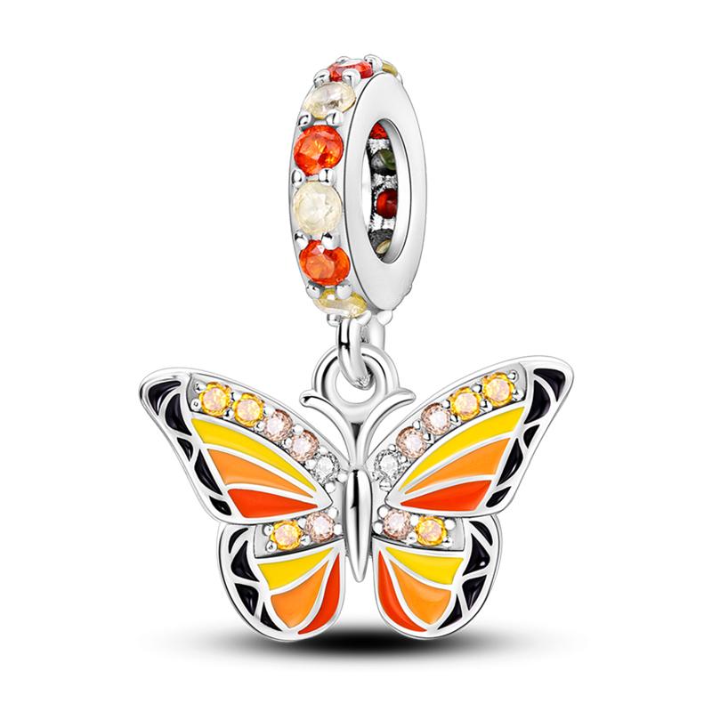 Модные Шармы-Подвески Весенней Серии 100% Медь Цветок Птицы Бабочка Подвеска Подходят для Оригинального Браслета Qikaola Ювелирные Изделия