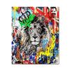 Животное граффити картина маслом Корона Король Лев поп уличные плакаты и печатные фрески современное украшение дома