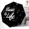 1pc Music, Life Automatic Folding Umbrella - Portable Collapsible, 8-Rib Durable Frame, Perfect for Outdoor Use,  yy251218117
