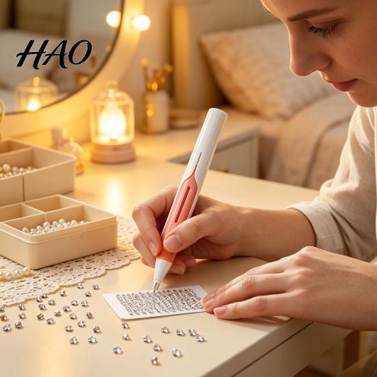 Reloadable Drill Pen Automatic Rhinestone Art Bead Dispenser, Painting Applicator Tool, Portable Wax-free for 2.8mm Round Drills