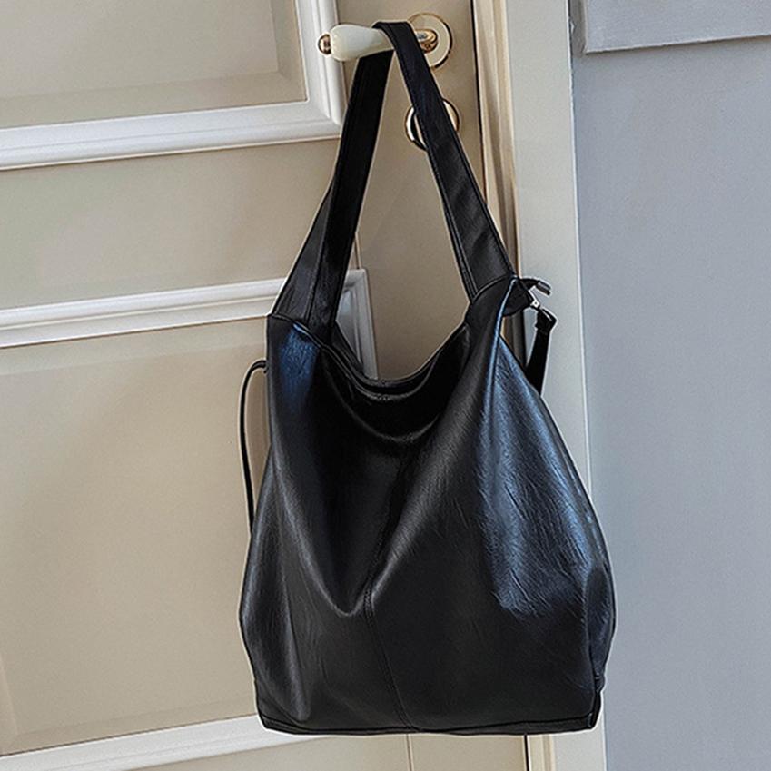 Элегантная женская сумка через плечо из искусственной кожи, мягкие сумки-мессенджеры, женские вечерние сумки-тоут, повседневная однотонная сумка большой вместительности