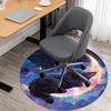 1pc Cosmic Kitty Round Chair mat Area Rug - Non-Slip, Floor Mat for Office, Bedroom, Ideal home decor Christmas Gift p0811479