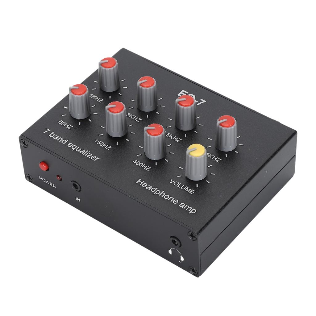 7-полосный эквалайзер звука Профессиональная регулировка высоких и низких частот Интерфейс 5.5x2.1 12 дБ Цифровой автомобильный эквалайзер звука DC5V-12V