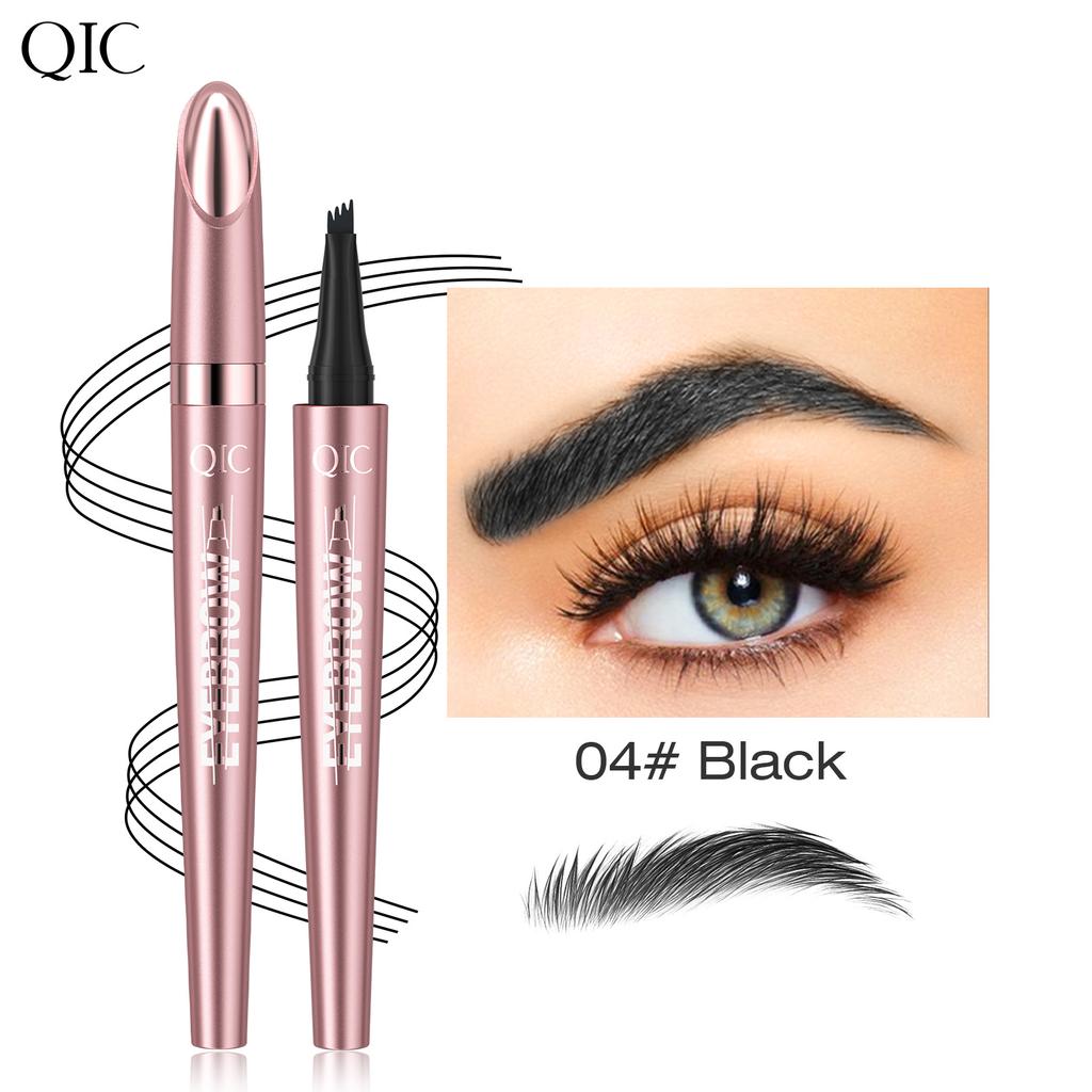 4 Fork Tip Eyebrow Pencil 3D Microblading Waterproof Dark Brown Natural Color Fine Stroke Eyebrow Pencil Ladies Makeup