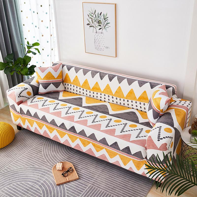 1/2/3/4-местные Чехлы L-образной формы в скандинавском стиле, эластичные чехлы для диванов с простой геометрией для гостиной, офиса, кабинета, дивана