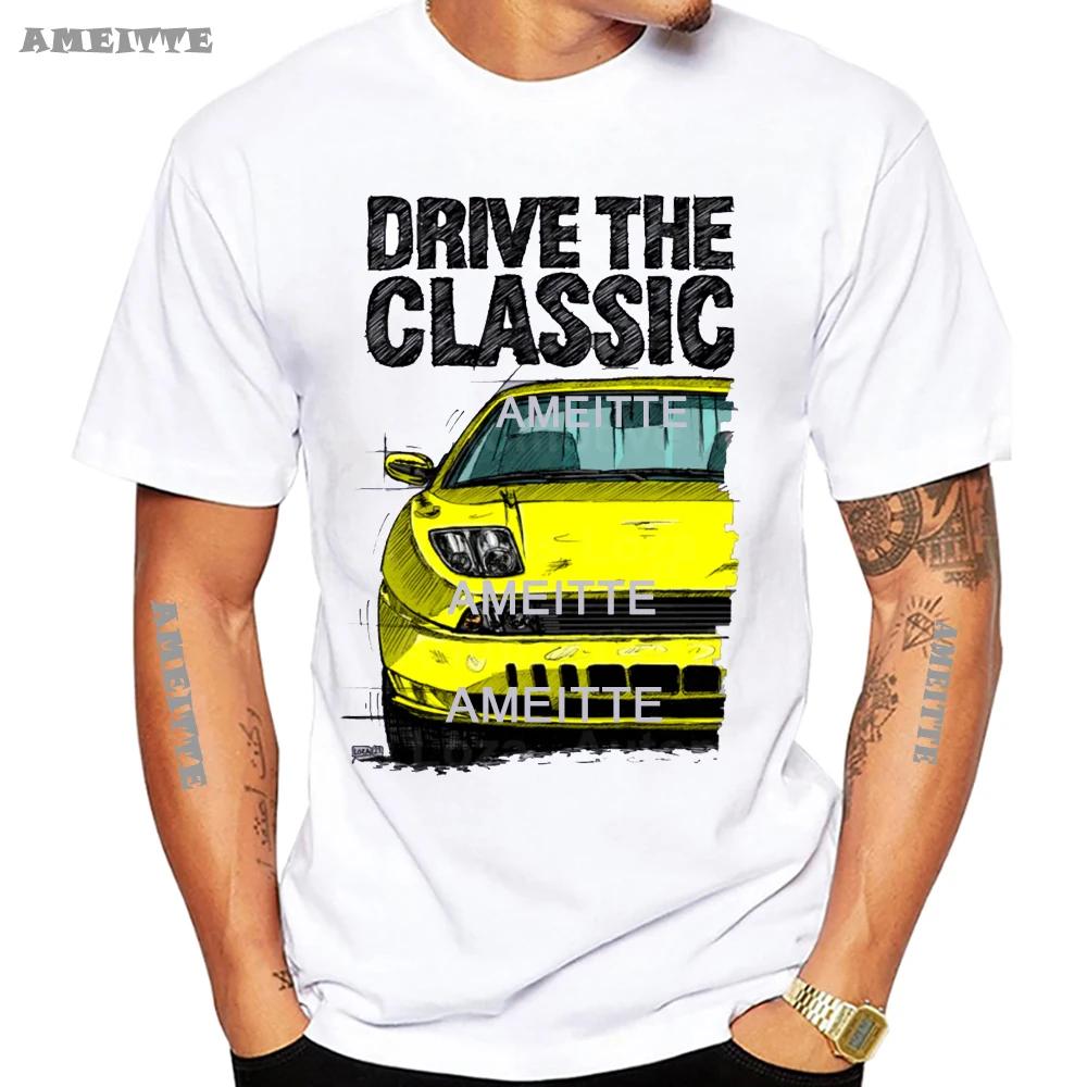 Newest Summer Men Short Sleeve Classic Fiats Coupe Color Bumper Grille Version T-Shirt Boy White Tees Legend Car Design Mans Tops
