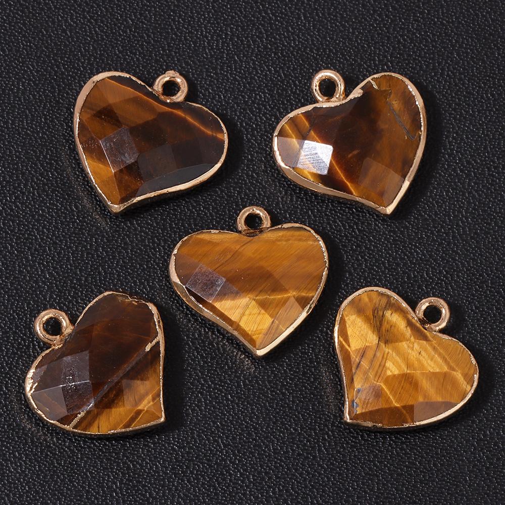 Natural Amethysts Lapis Crystal Stone Peach Heart Pendant 15X17MM Necklace Earring Jewelry Accessories Wholesale For Handmade