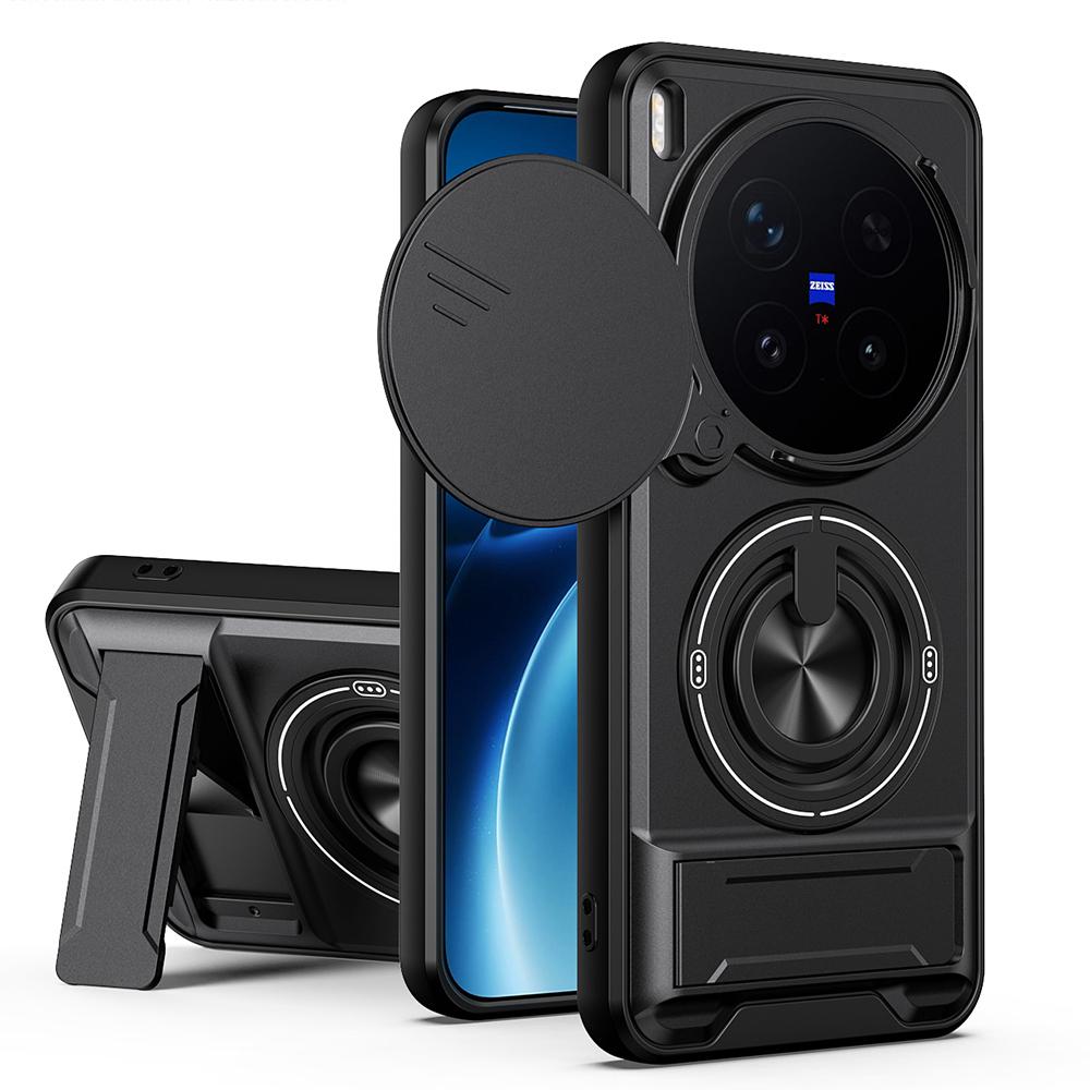 KEYSION Магнитный чехол для телефона VIVO X300 Pro 5G с защитой выдвижной камеры, подставкой-кольцом, противоударный чехол для VIVO X300