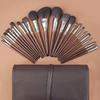 24-Piece Premium Animal Hair Makeup Brush Set - Soft Eyeshadow Brushes for Professional Makeup Artists