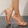 Fashion Summer Clear Heeled Party Sandals for Women Transparent Ankle Strap High Heel Shoes Woman Plus Size Fashion Sandalias Mujer 2025
