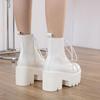 Ботинки на платформе и каблуке, белая модная обувь с перекрестной завязкой, женские ботильоны на каблуке с круглым носком, удобная обувь для студентов колледжа