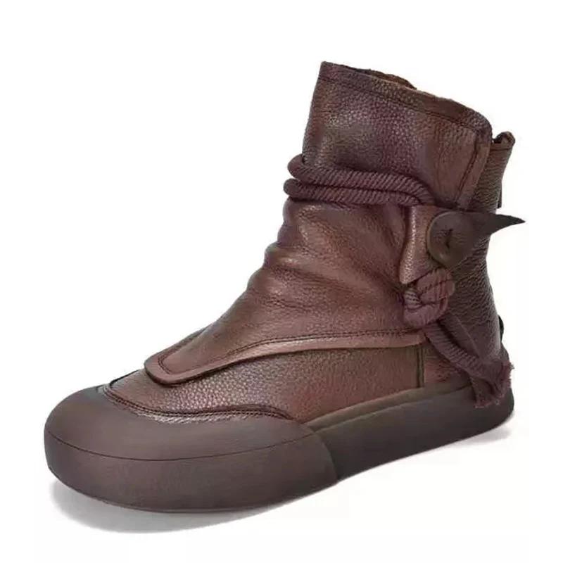 Женские ботильоны на платформе для снега, кожаные туфли на плоской подошве, зимние дизайнерские новые трендовые классические ботинки Oxford Walking Mujer Zapatillas