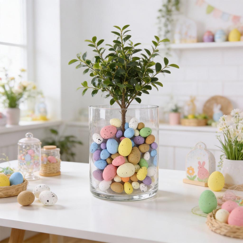 Пасхальное яйцо DIY поделка : Цветные пенопластовые яйца, наполнители для ваз и искусственные пасхальные яйца