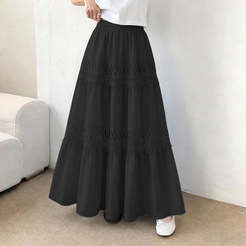 ZANZEA Женские повседневные свободные праздничные длинные юбки с эластичной талией