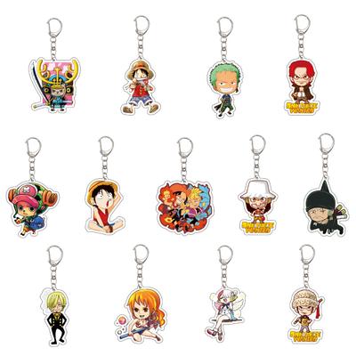 Брелок акриловый One Piece 5,5 см, Аниме брелок, Луффи, Зоро, Мультяшный брелок One Piece для сумки