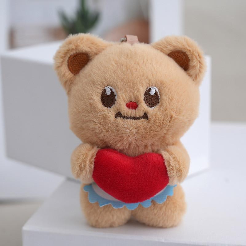 Adorable Heart Shaped Butter Bear Plush Doll Keychain Perfect For Student Bags