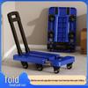 Компактная шестиколесная складная платформенная тележка для бесшумной транспортировки товаров