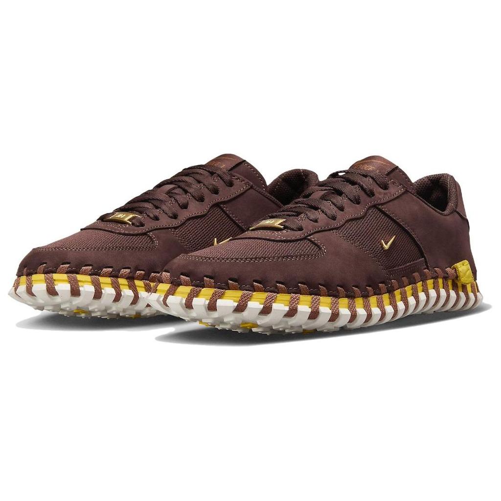 Jacquemus X Nike  J Force 1 Low LX SP Earth Women Sneakers Brown Metallic-Gold Blue-Lightning DR0424-200