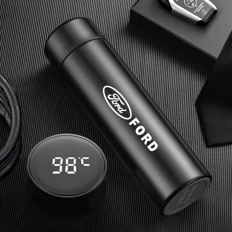 Car Sticker Hot For Ford Car Insulated Cup 500ml Water Cup Coffee Tea Thermos For Ford S MAX Ranger Focus Fiesta Mondeo Kuga Mus