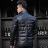 Men's Genuine Sheepskin Down Leather Jacket with Stand Collar