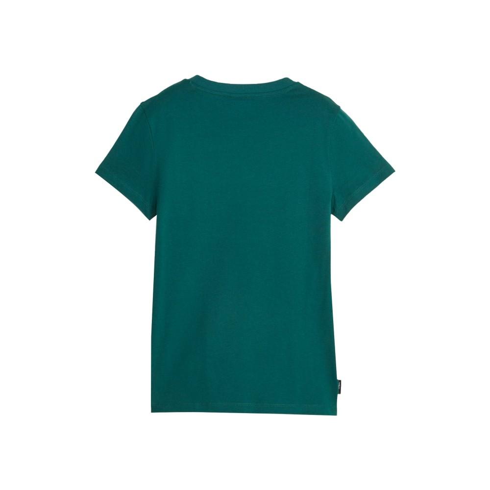 Puma Футболка Team Tee с вышитыми буквами, круглым вырезом, коротким рукавом, женские топы, рождественско-зеленый цвет 624706-43