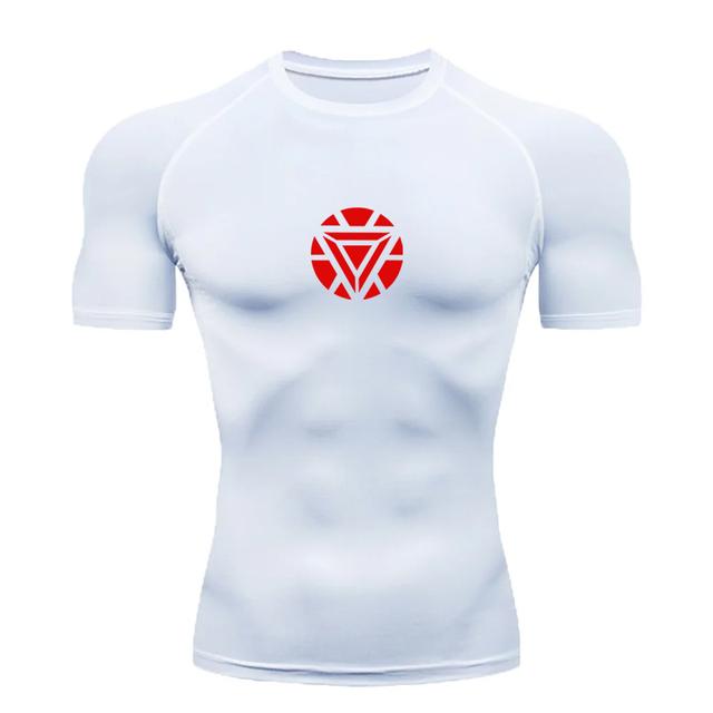 Весна и лето Мужская футболка для фитнеса и бега Футболка для спортзала Быстросохнущая Футболка с короткими рукавами с принтом Дышащая Футболка с короткими рукавами S-3XL