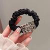 Luxurious Crystal Hair Bands Elegant Women Ponytail Rubber Band Hair Rope Tie Temperament Black Hair Accessories
