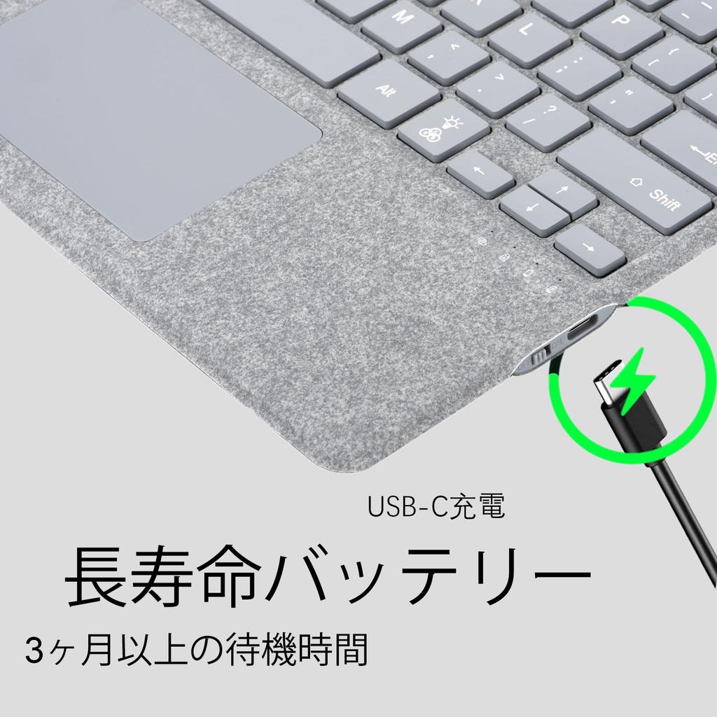 Type Cover for Microsoft Surface Pro Gen Touchpad Tablet Portable Slim Wireless Keyboard with Backlight 7+, 7, 6, 5, 4, 3, Keyboard, 7-Color