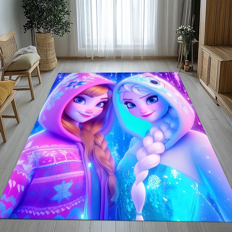 Cartoon F-Frozen girls Living Room Non-Slip Area Rug Soft Carpet for Bedroom Kids Playroom Sofa,Home Decor Doormat Gift