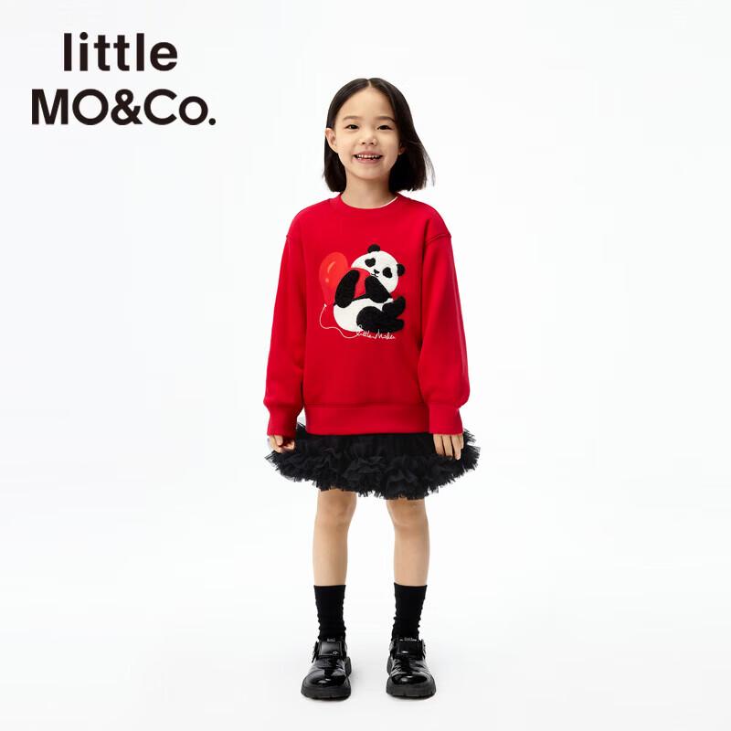 little MO&Co. Children's Thermal Panda Embroidered Sweatshirt