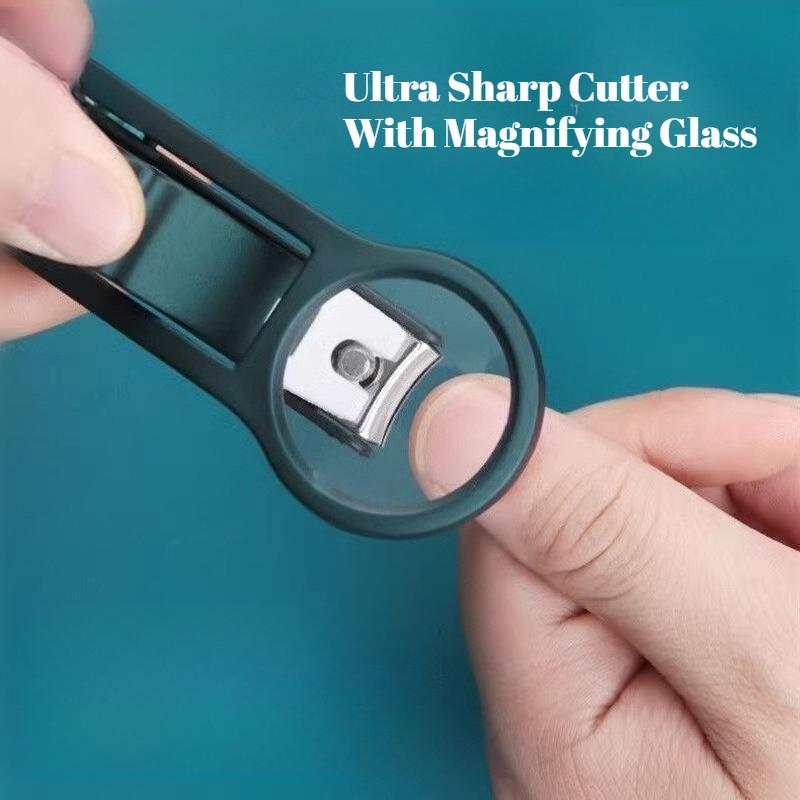 Professional Nail Clippers with Magnifying Glass - Multi-Angle Rotating  for Easy Use, Perfect for Visually Impaired Seniors
