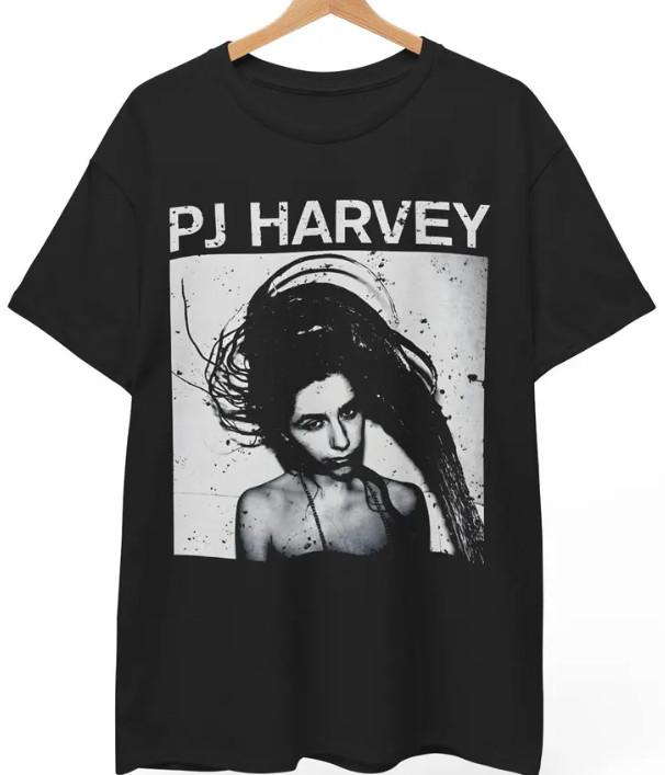 Vintage PJ HARVEY rock punk short sleeve black classic reprint shirt VK10481