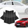 6pcs Glossy Black Exterior Door Window Pillar Posts Molding Cover Panel Trim Stickers Side Door Window Cover Trim Kits for Honda Civic 11th Gen  