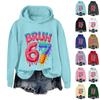 Women's Fashionable Casual Long-Sleeved Printed Hooded Sweatshirt