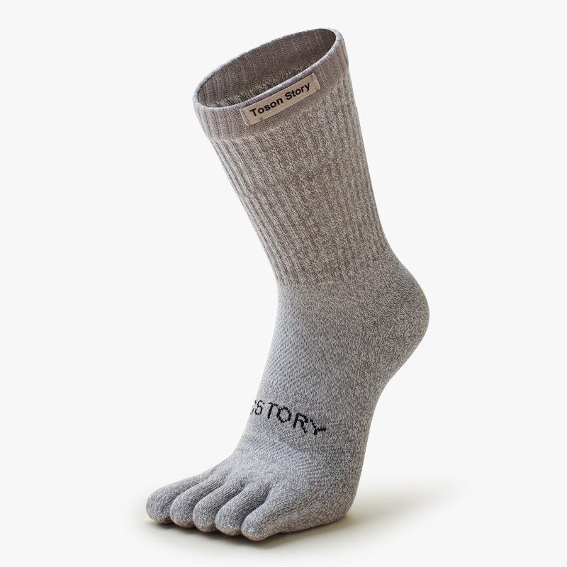 Autumn Winter Men's Sports Five Finger Socks Cotton Sweat Absorption Anti-odor Hiking Split-Toe Socks Biking Sports Socks
