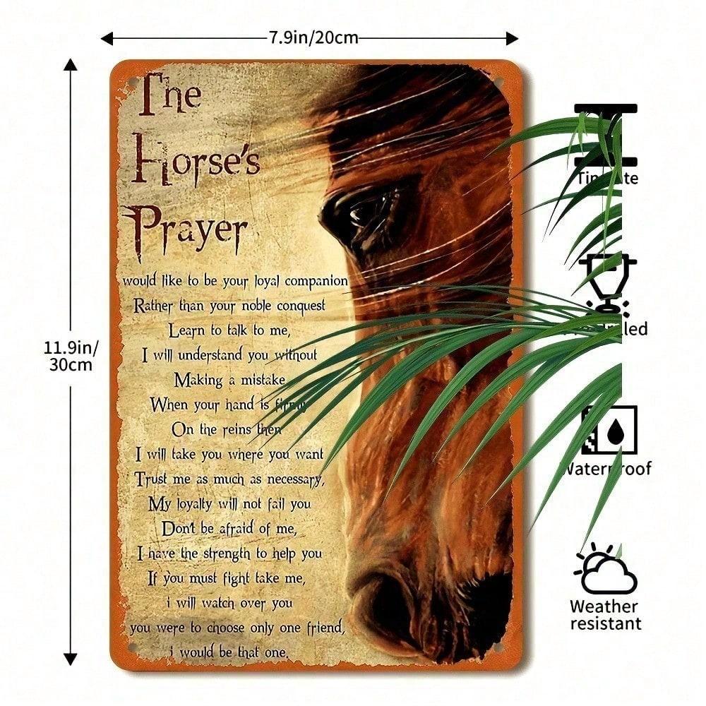 Винтажная металлическая настенная вывеска в виде головы лошади 8x12 дюймов Фермерский западный декор